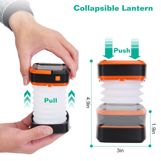 Collapsible solar camping lantern giving a soft 360 degree glow