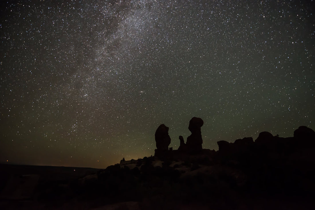 The Milky Way over sandstone pinnacles at Arches National Park, Utah. National Park Service photo.