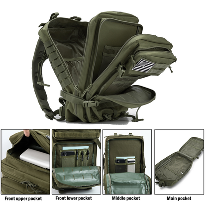 45L MOLLE Tactical Backpack — Heavy-Duty 900D, Fits 17" Laptop