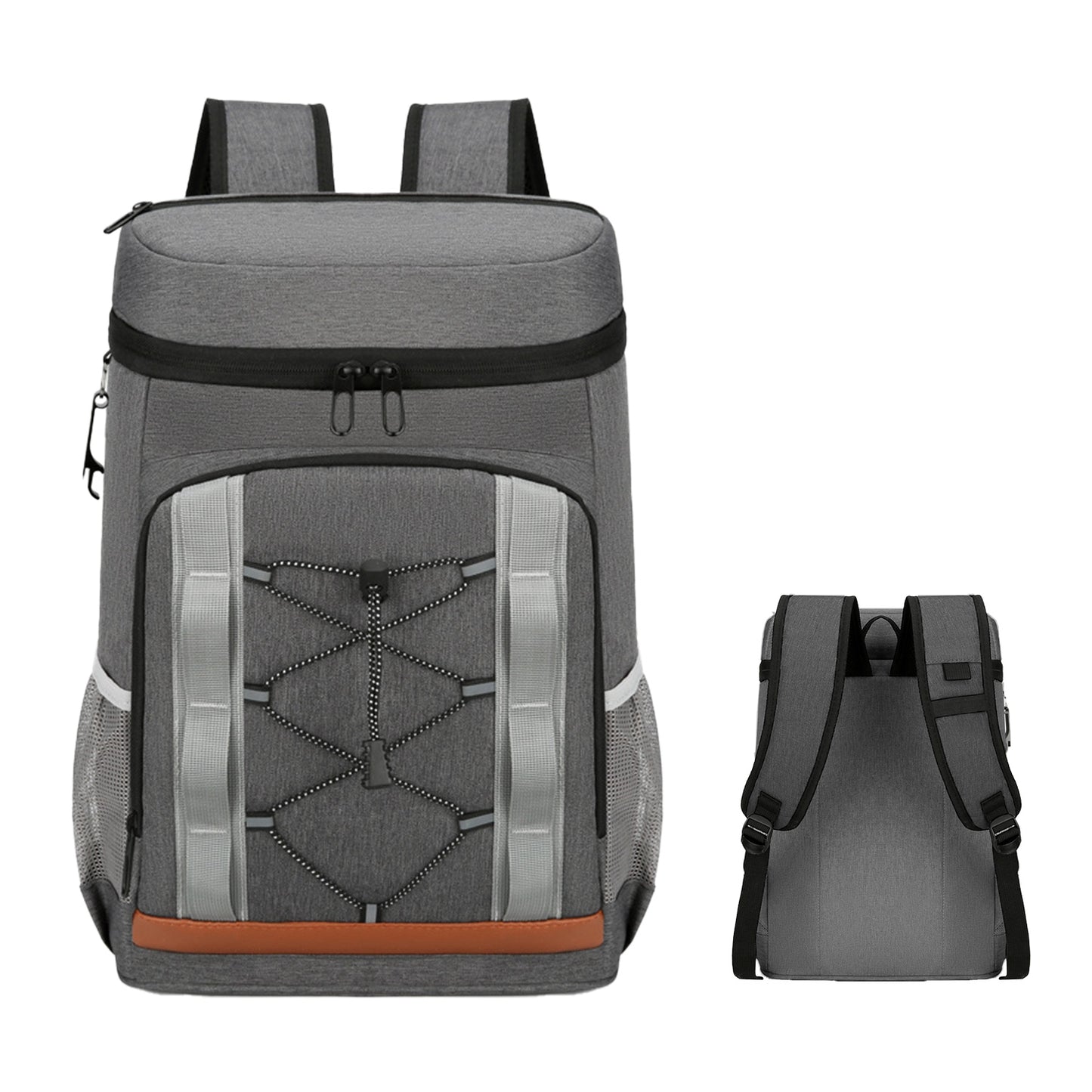 Insulated cooler backpack that holds 36 cans with a leakproof liner