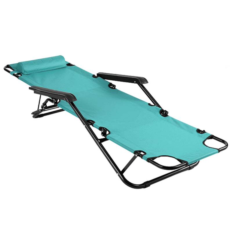 Portable Dual Purposes Extendable Folding Reclining Chair Green