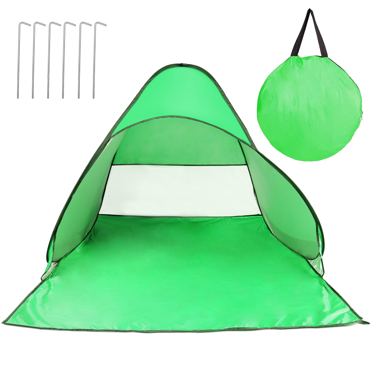 1Pc 2-3Person Beach Tent with Net Window Storage Bag 64.96 X 59.06 X 43.31In Anti-Uv Automatic Waterproof for Outdoor Beach Camping Fishing Park Lake