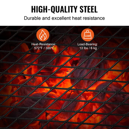 Folding Campfire Grill, Heavy Duty Steel Mesh Grate, 18' Portable Camping Grates over Fire Pit, Camp Fire Cooking Equipment with Legs Carrying Bag, Grilling Rack for Outdoor Open Flame Cooking
