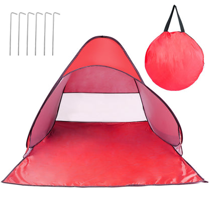 1Pc 2-3Person Beach Tent with Net Window Storage Bag 64.96 X 59.06 X 43.31In Anti-Uv Automatic Waterproof for Outdoor Beach Camping Fishing Park Lake