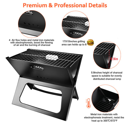 Portable BBQ Grill Foldable Charcoal Grill Camping Garden Outdoor Travel