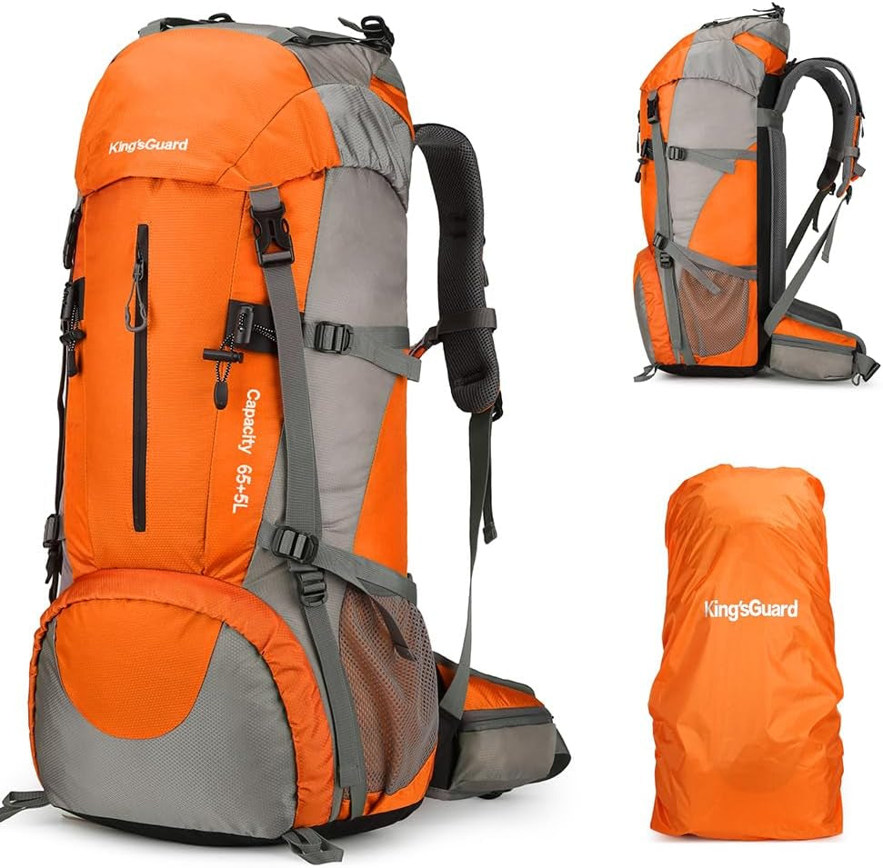 70L Hiking Backpack with Rain Cover Lightweight Waterproof Travel Camping Backpack Large Backpacking Pack