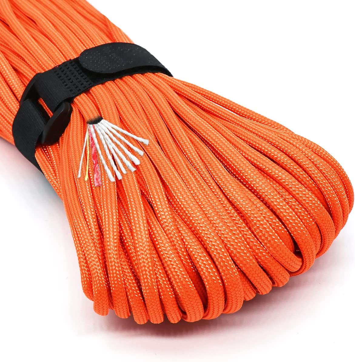 Survival Paracord Parachute Fire Cord Survival Ropes Red Tinder Cord PE Fishing Line Cotton Thread 7 Strands Outdoor 20, 25, 100 Feet