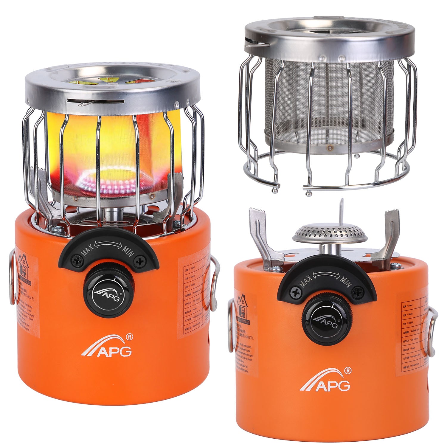2000W 2 in 1 Camping Stove Tent Heater Outdoor Gas Stove Portable Backpacking Stove with 3 Modes 360 Degree Radiant Heating for Camping Hiking Picnic BBQ