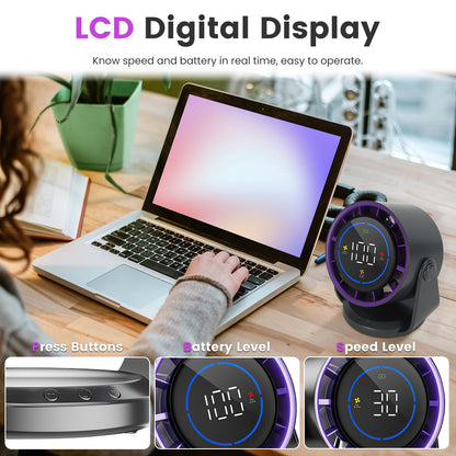 1Pc Desk Fan Battery Operated Wall Mounted Fan Rechargeable Mini Desk Fan with Tilting Angle for Home Office Travel