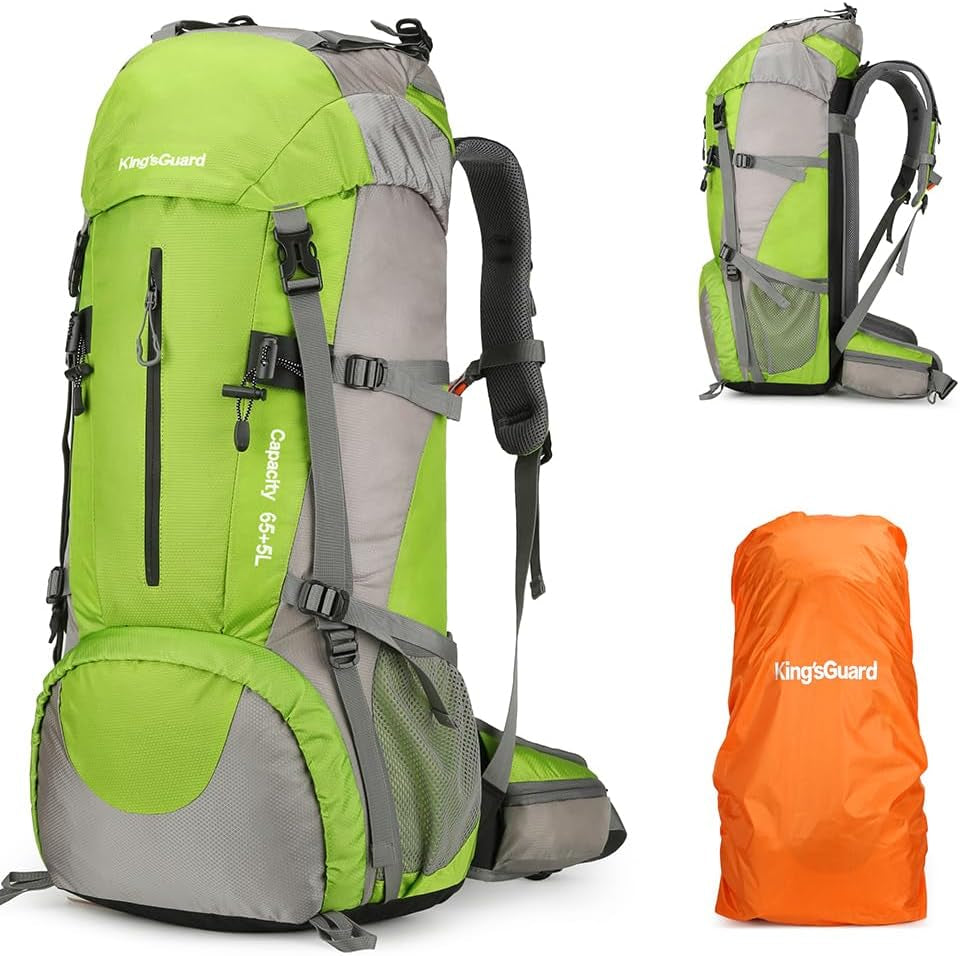70L Hiking Backpack with Rain Cover Lightweight Waterproof Travel Camping Backpack Large Backpacking Pack