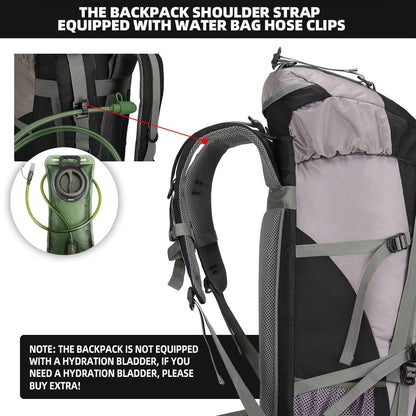 70L Hiking Backpack with Rain Cover Lightweight Waterproof Travel Camping Backpack Large Backpacking Pack