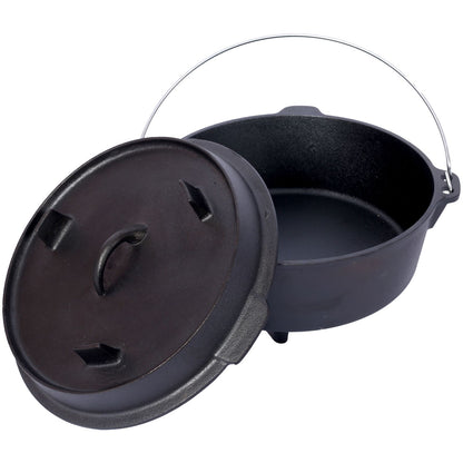 Outdoor Camping Deep Pot for Camping Fireplace Cooking Barbecue Baking Campfire with Leg Base