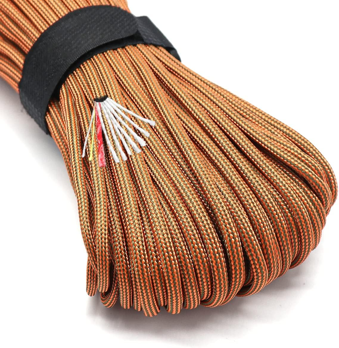 Survival Paracord Parachute Fire Cord Survival Ropes Red Tinder Cord PE Fishing Line Cotton Thread 7 Strands Outdoor 20, 25, 100 Feet