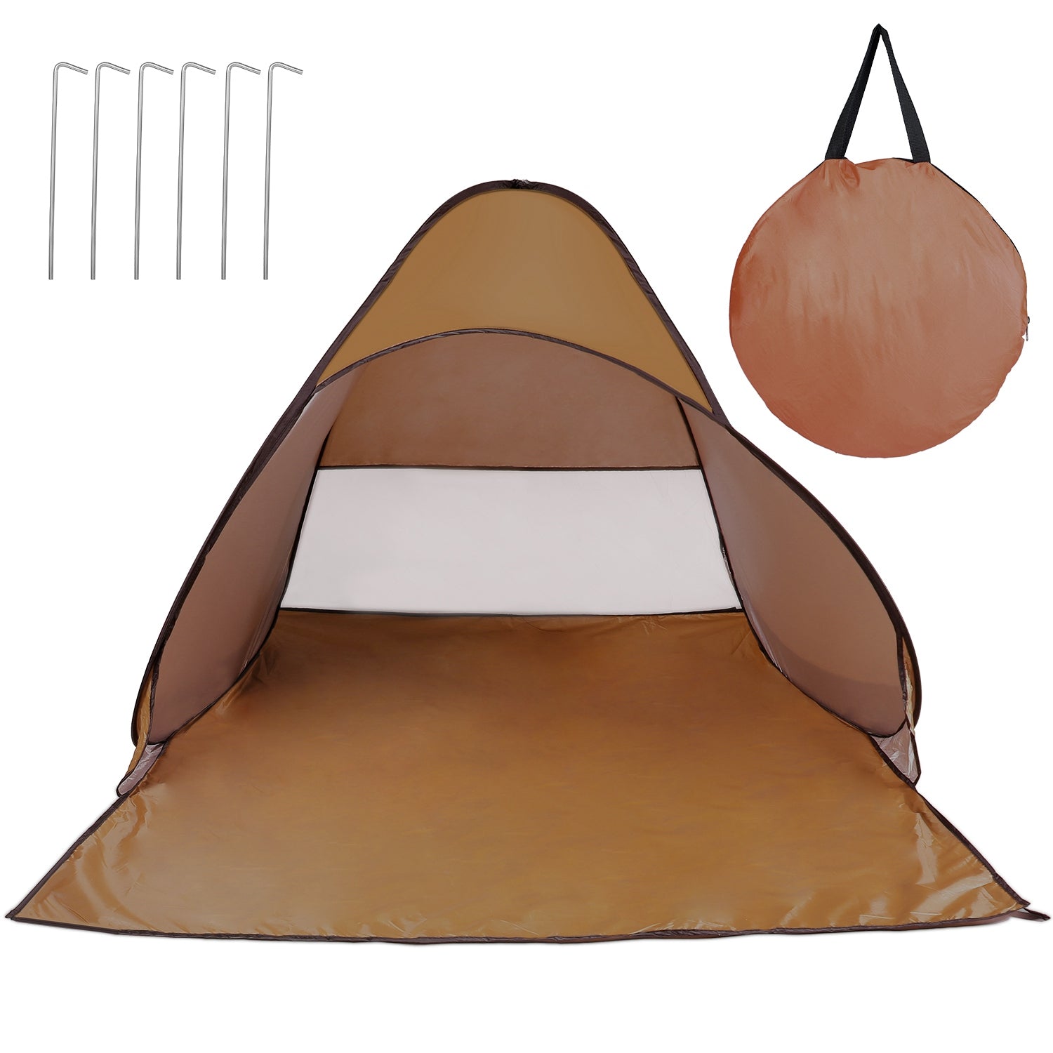 1Pc 2-3Person Beach Tent with Net Window Storage Bag 64.96 X 59.06 X 43.31In Anti-Uv Automatic Waterproof for Outdoor Beach Camping Fishing Park Lake