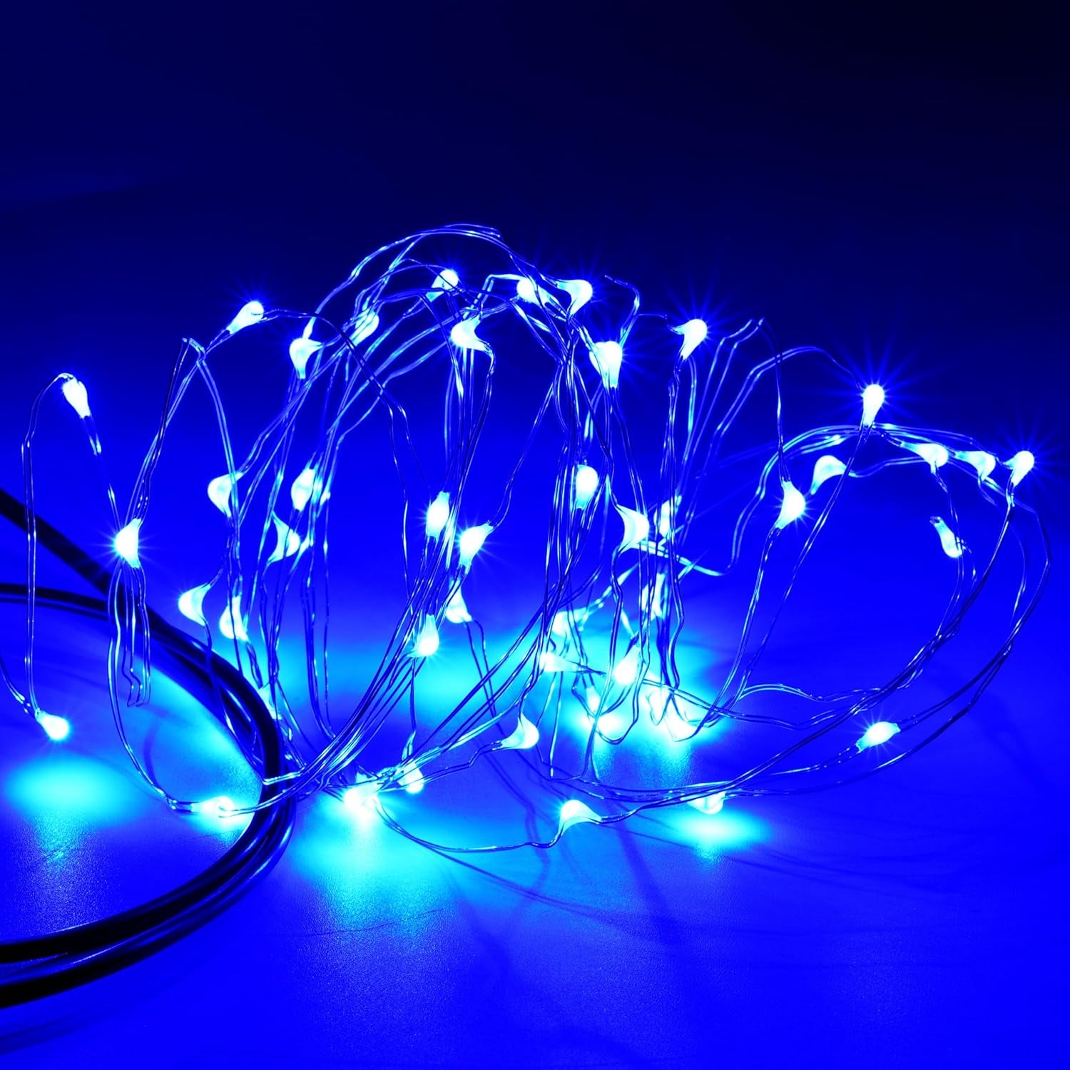 USB Plug in Fairy Lights, 16Ft Warm White Christmas Lights | 50 LED Silver Wire String Lights for Christmas Trees, Wreaths, Mason Jars, Garlands, Bedrooms and Weddings