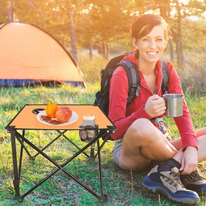 1Pc 2Pc Options Foldable Camping Table Portable Picnic Table Lightweight Travel Desk with 2 Cup Holders Carrying Bag Color Options Black Orange Green Red Blue Navy Blue