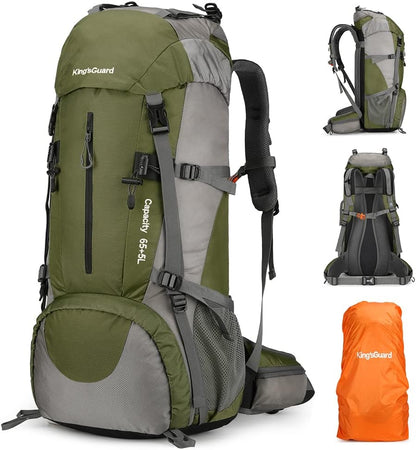 70L Hiking Backpack with Rain Cover Lightweight Waterproof Travel Camping Backpack Large Backpacking Pack