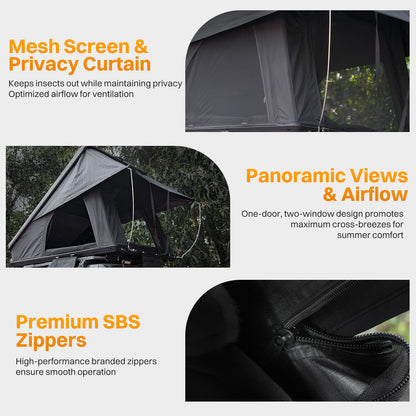 Roof Top Tent Hardshell Rooftop Tent for Van SUV Truck Car Overland Tent Camping for 2-3 Person with Ladder