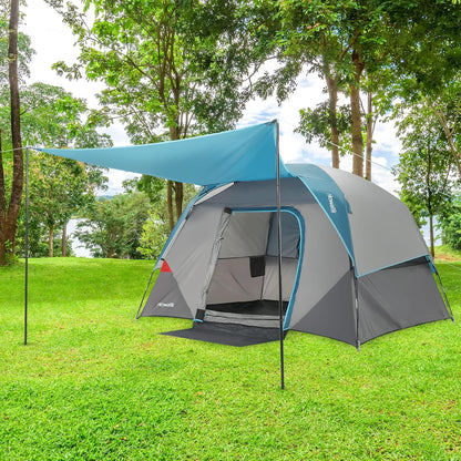 Camping Tent, Tent for Camping, Easy Set up Camping Tent for 4 Person Outdoor Traveling, Light Blue