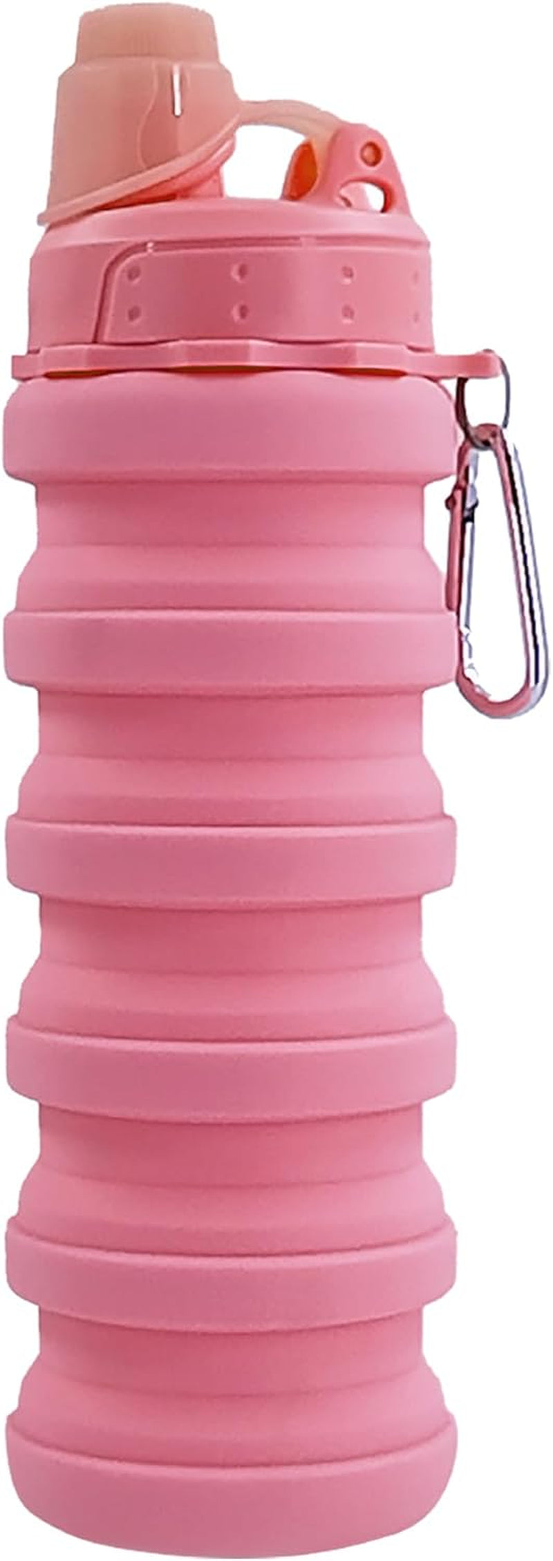 Collapsible Water Bottles Travel Water Bottle Sports Portable Sport Water Bottle Reusable Water Bottles Comes with Mountaineering Buckle 500Ml Silicone Water-Proof Camping Water Bottle