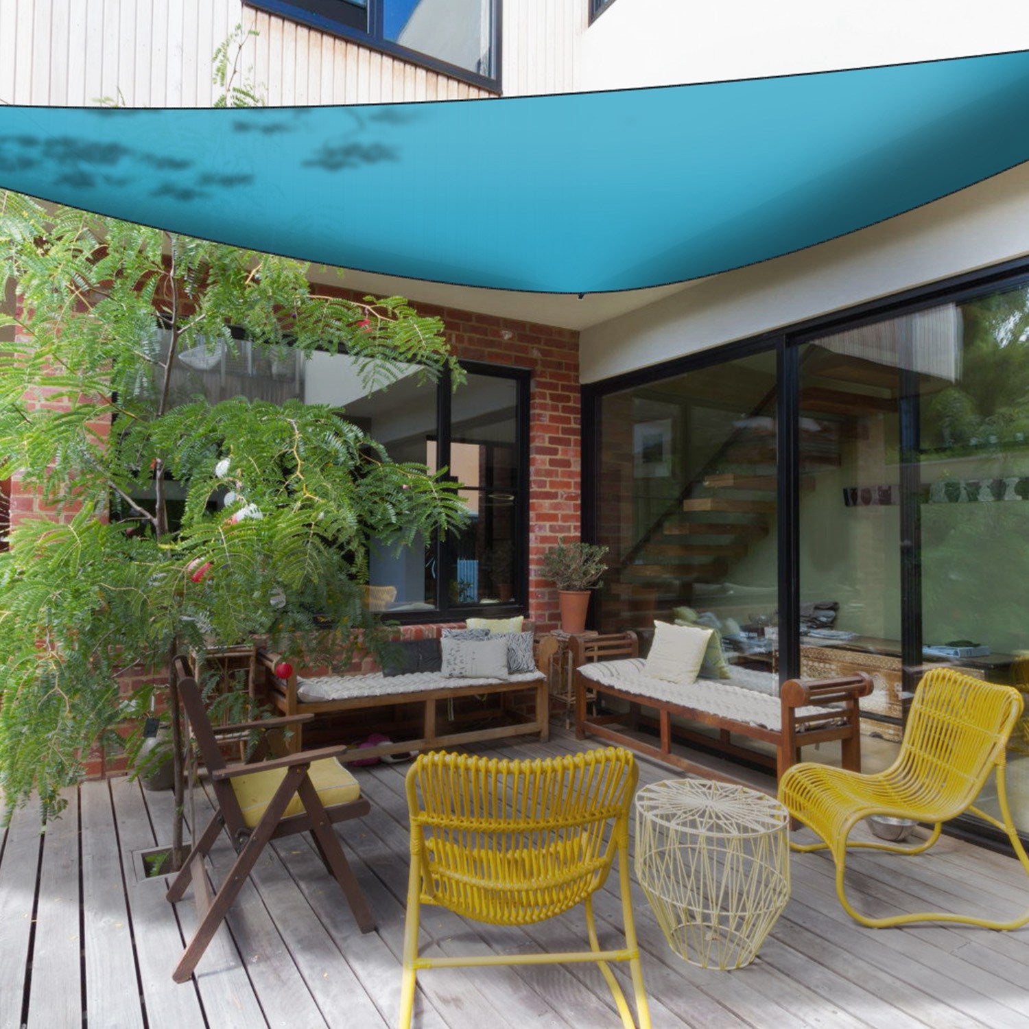 1Pc Shade Sail Patio Cover Shade Canopy Camping Sail Awning Sail Sunscreen Shelter Triangle Cover for Kindergarten Playground Outdoor