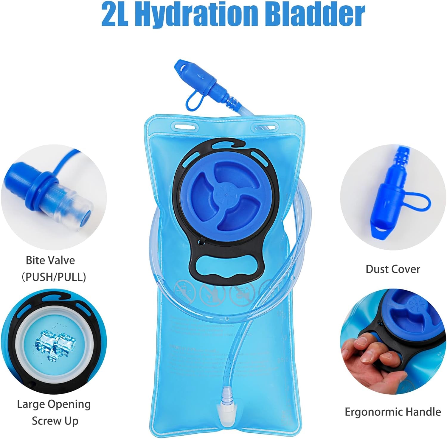 Reflective Hydration Backpack, Hydration Pack - Water Backpack with 2L Hydration Bladder, Essential for Festivals - Rave Hydration Pack for Hiking, Running, Cycling, and Festivals