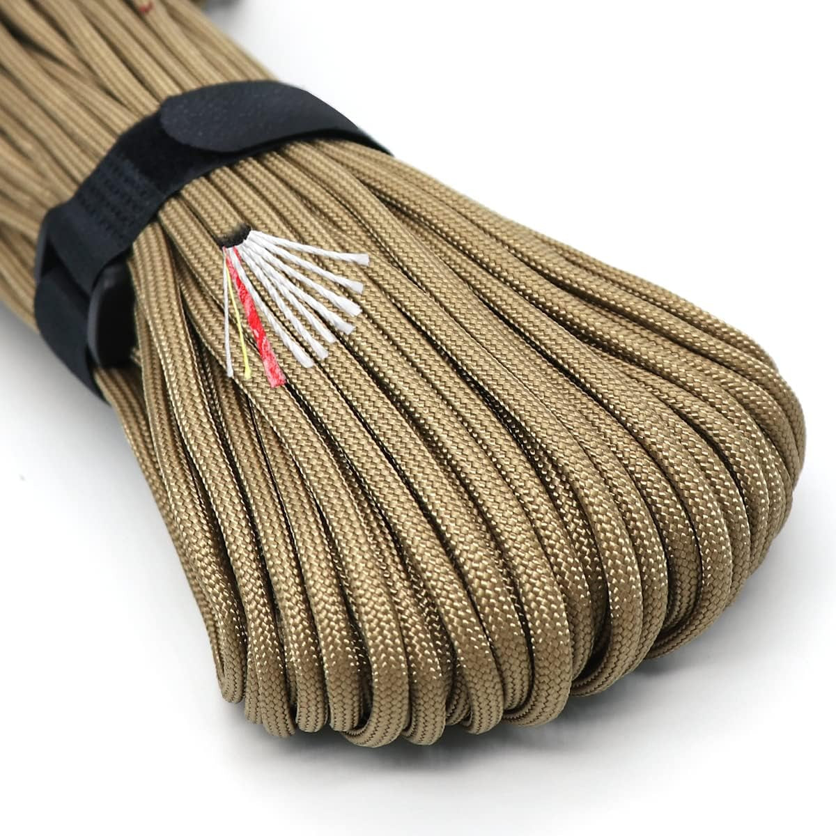 Survival Paracord Parachute Fire Cord Survival Ropes Red Tinder Cord PE Fishing Line Cotton Thread 7 Strands Outdoor 20, 25, 100 Feet