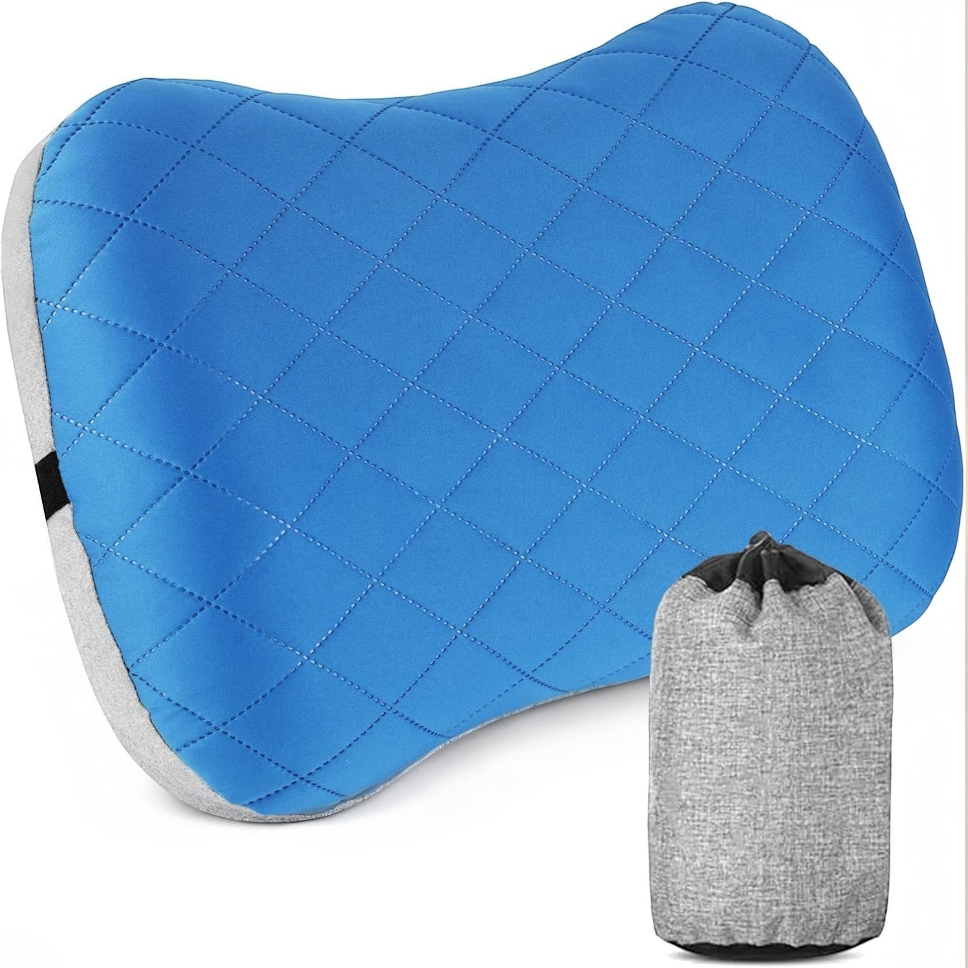 Inflatable Camping Pillow, Ultralight Travel Air Pillow, Black | Reinforced TPU Bladder with Washable Quiet Cover for Neck and Lumbar Support on Camping, Backpacking, Hiking and Travel.