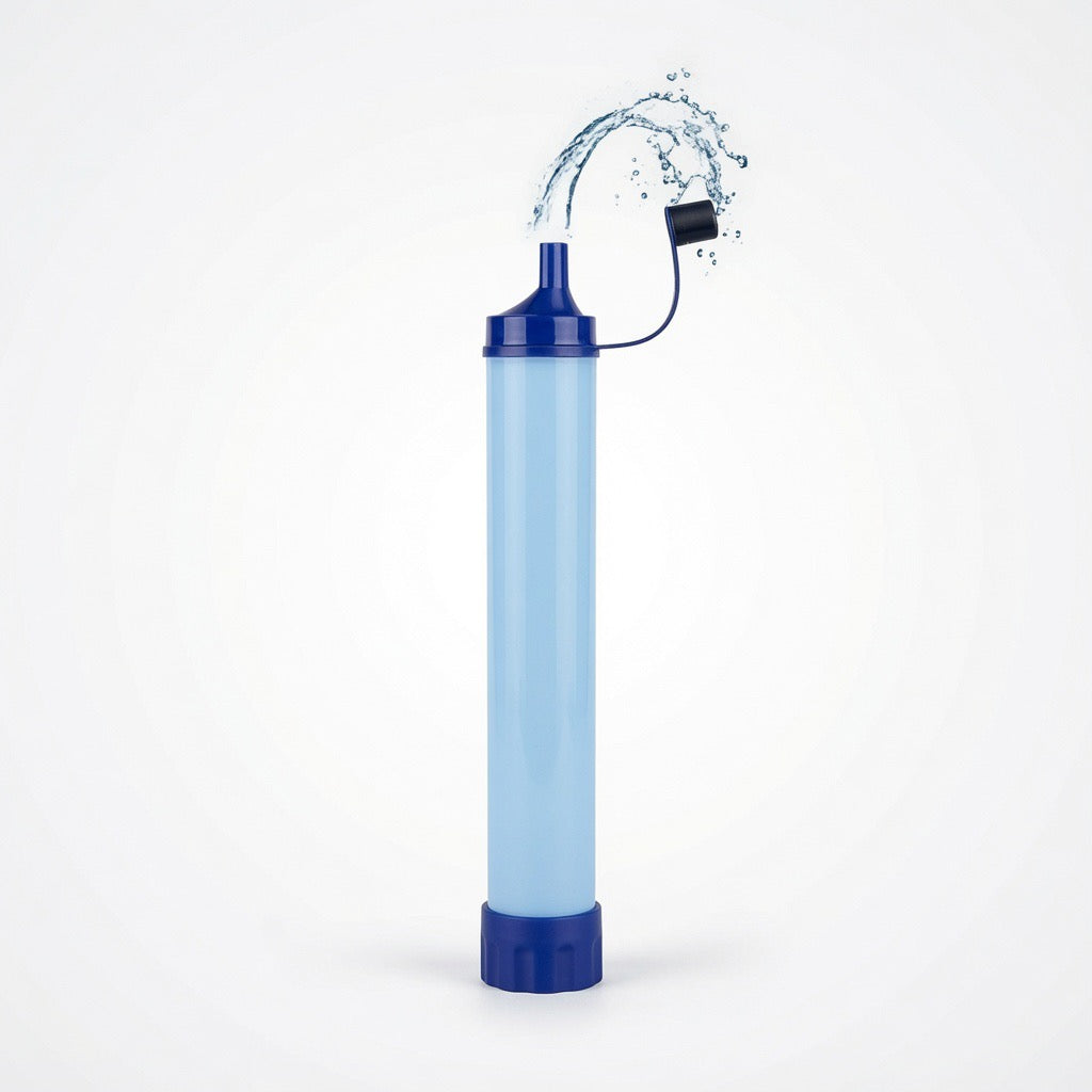 Personal water filter straw for drinking from creeks while hiking