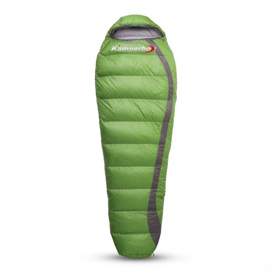 Ultralight down sleeping bag that compresses tiny for backpacking