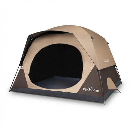 Blackout Family Camping Tent (4–6 Person) — Waterproof Double-Layer Dome, 5-Minute Setup