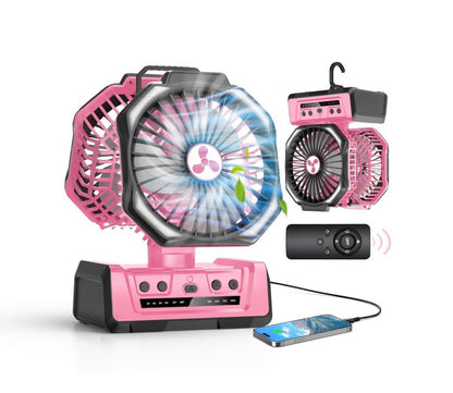 2-in-1 Camping Fan with LED Lantern — Rechargeable Tent Fan, 30-Hour Battery