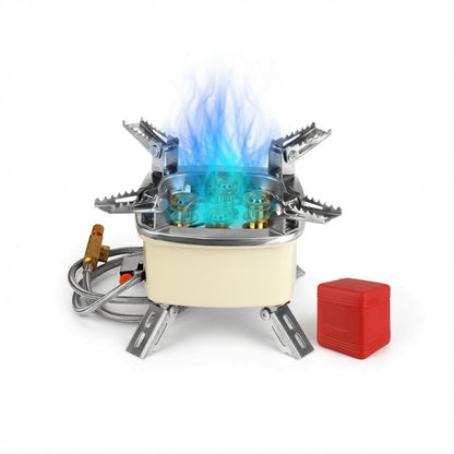 Windproof Backpacking Stove — Piezo Ignition, Multi-Fuel