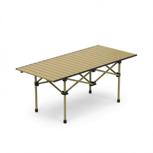Roll-Up Folding Camp Table — Heavy-Duty Carbon Steel