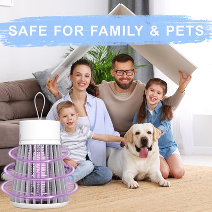 Bug Zapper Indoor Outdoor – Rechargeable Mosquito Zapper and Fly Zapper with UV Light, Portable Insect Killer Trap with Safety Grid, USB Powered for Camping, Home, Garden, Picnic