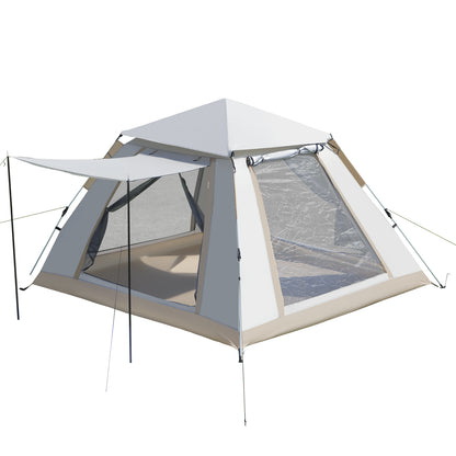 Rainproof pop-up camping tent with sealed seams, dark green