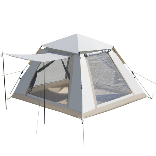 Rainproof pop-up camping tent with sealed seams, dark green