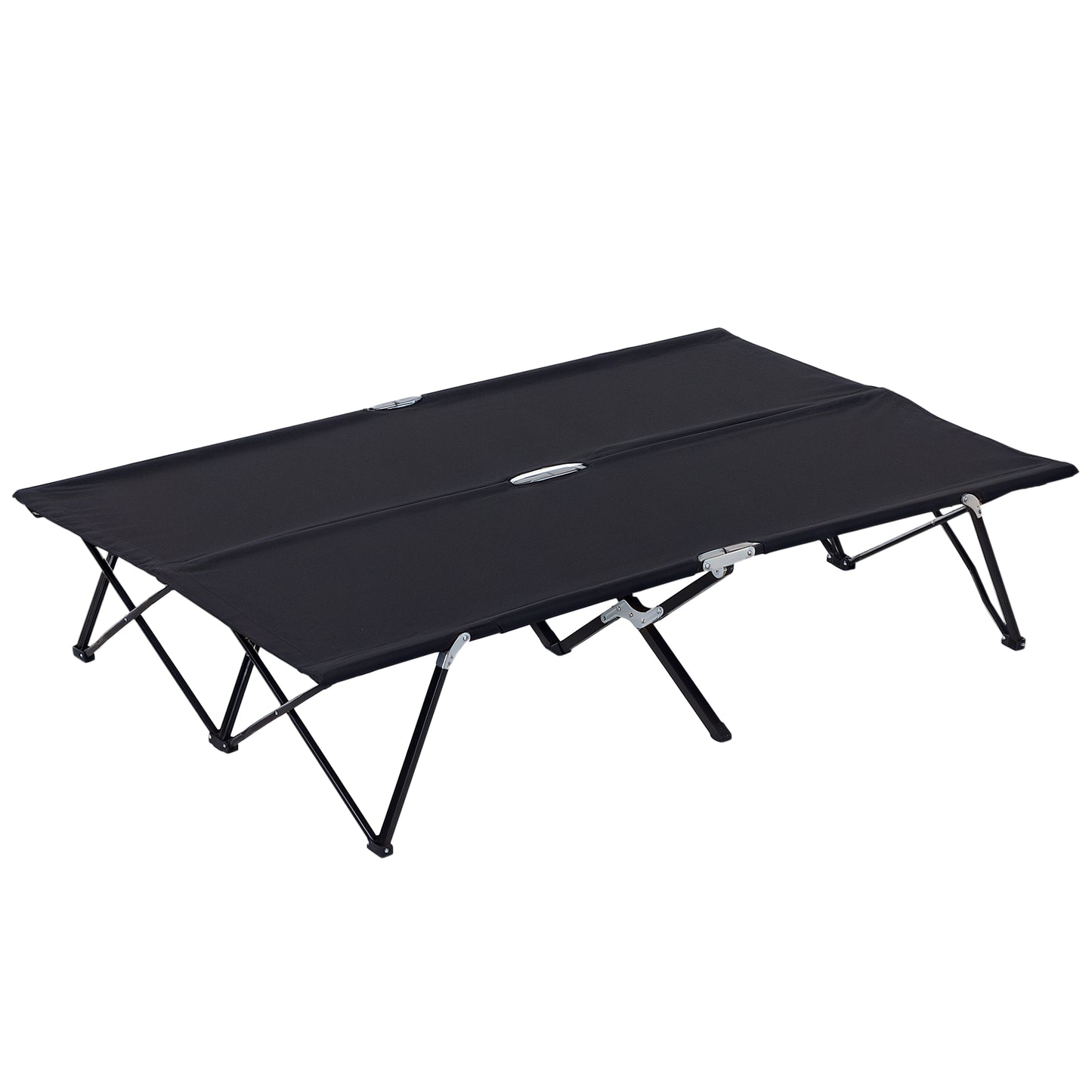 2-person folding camp cot, 50 inches extra wide, elevated off the ground