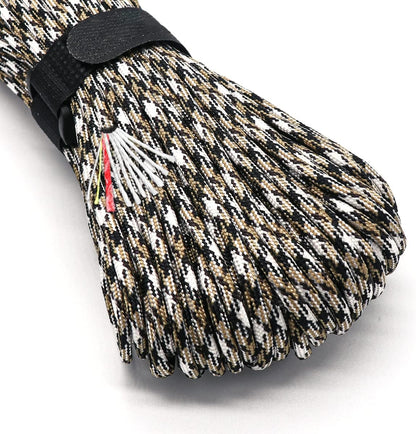 Survival Paracord Parachute Fire Cord Survival Ropes Red Tinder Cord PE Fishing Line Cotton Thread 7 Strands Outdoor 20, 25, 100 Feet