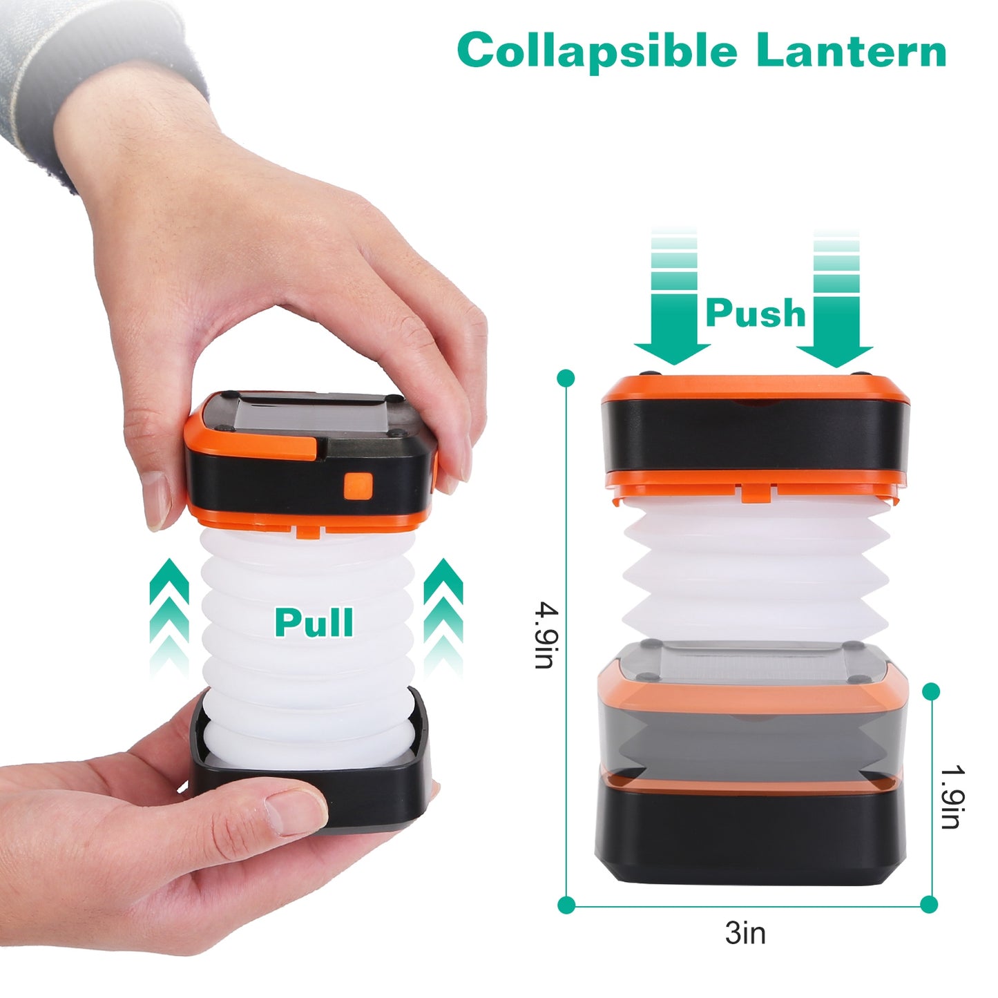 Collapsible solar camping lantern giving a soft 360 degree glow