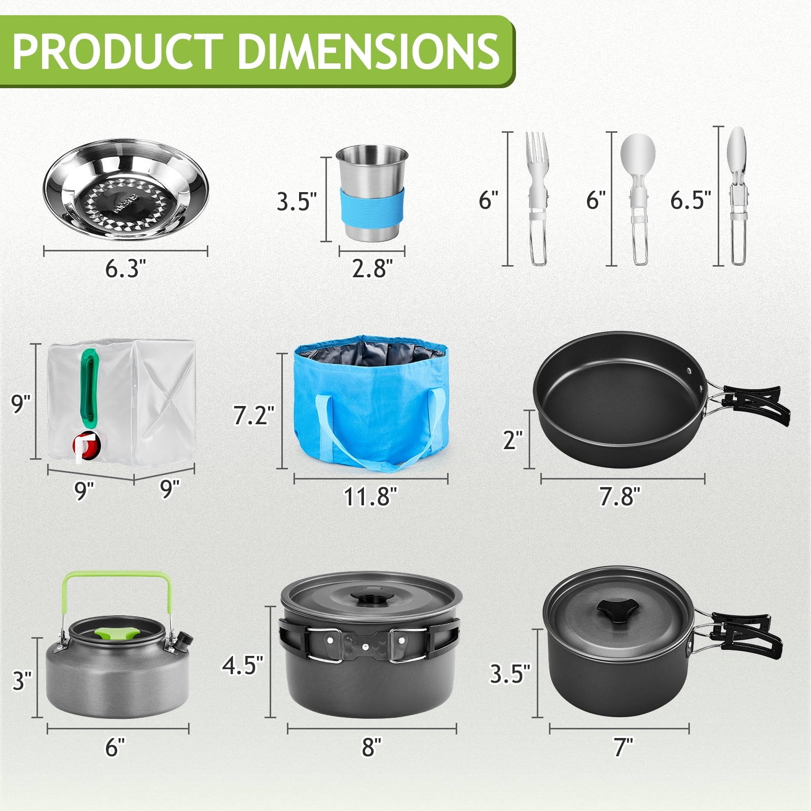 Camping Cookware Set Outdoor Cooking Kit for 2-4 People Cookware