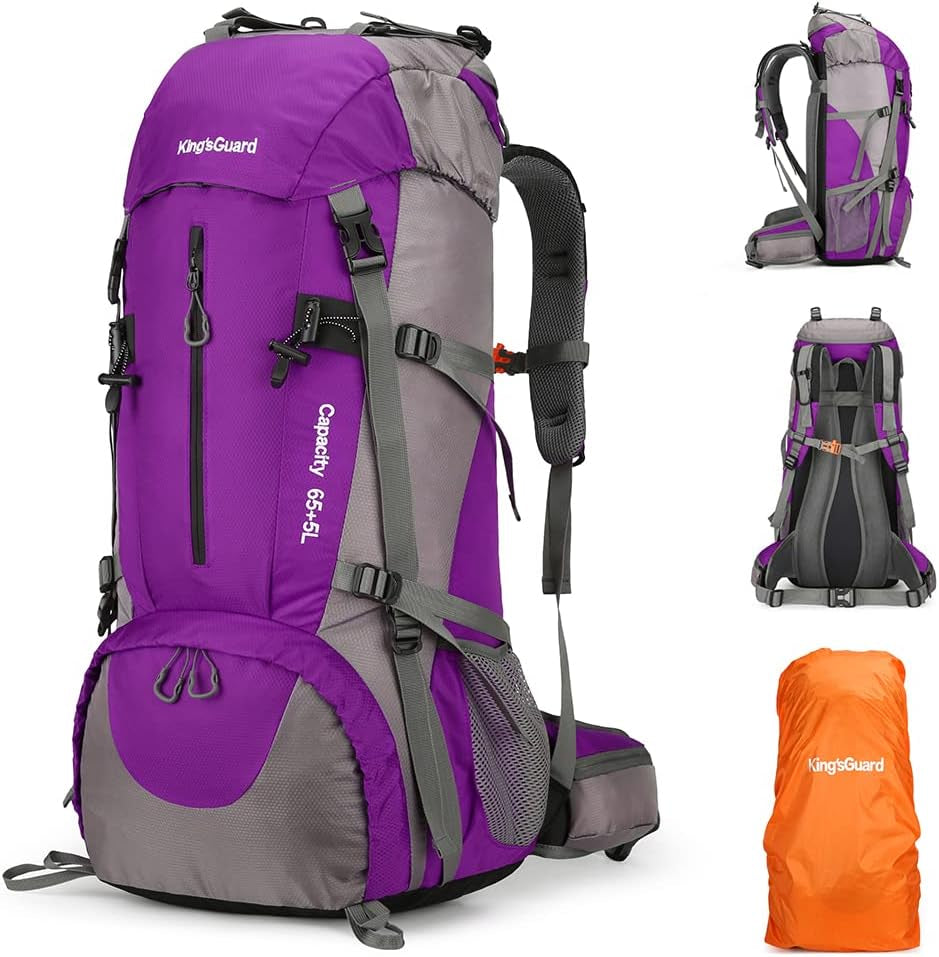 70L Hiking Backpack with Rain Cover Lightweight Waterproof Travel Camping Backpack Large Backpacking Pack