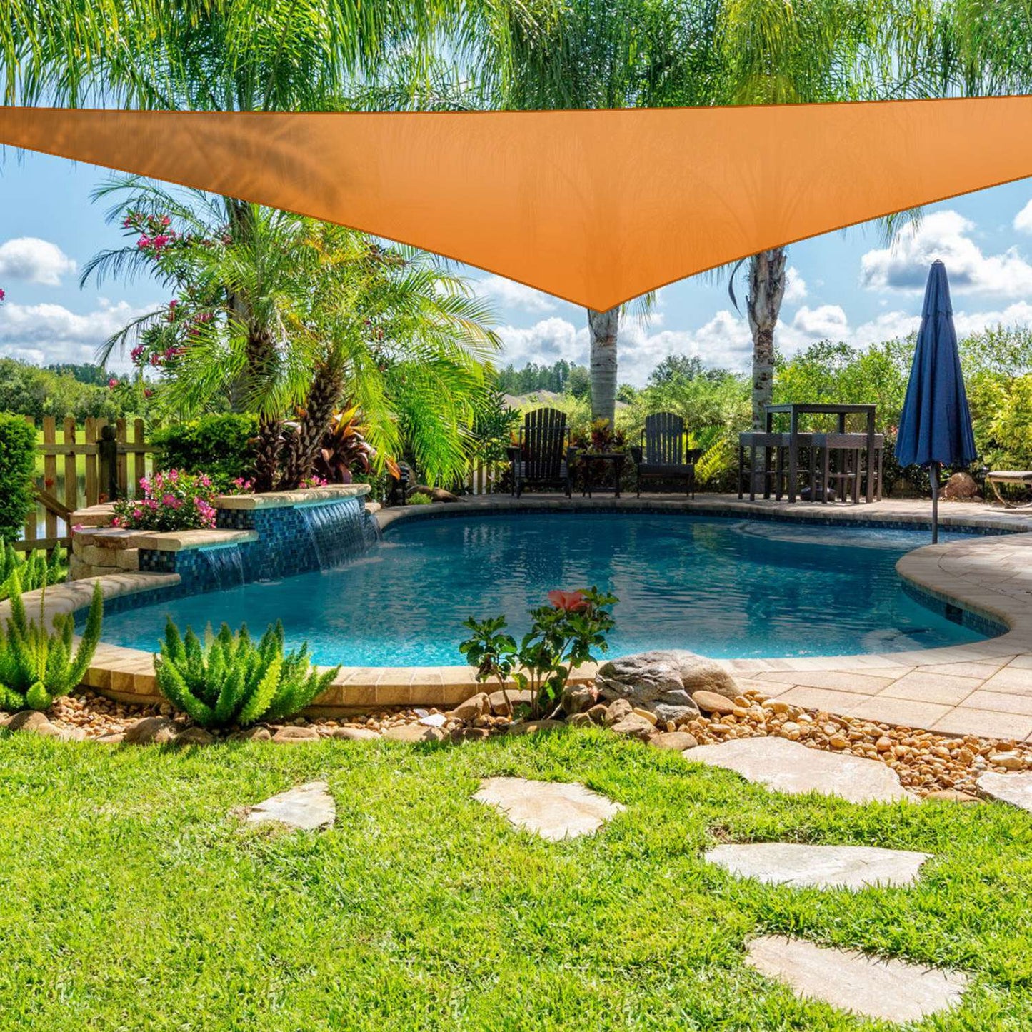 1Pc Shade Sail Patio Cover Shade Canopy Camping Sail Awning Sail Sunscreen Shelter Triangle Cover for Kindergarten Playground Outdoor