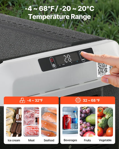 12 Volt Car Refrigerator Portable Freezer 52.8QT Electric Cooler for Camping