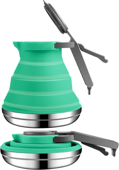 1.5L Portable Collapsible Kettle Camping Pot Collapsible Tea Kettle for Hiking Travel and Outdoors
