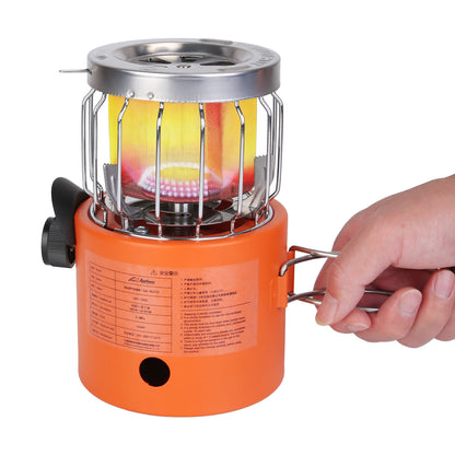 2000W 2 in 1 Camping Stove Tent Heater Outdoor Gas Stove Portable Backpacking Stove with 3 Modes 360 Degree Radiant Heating for Camping Hiking Picnic BBQ