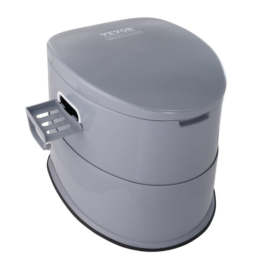 Portable camping toilet with detachable inner bucket and dual sealing lids