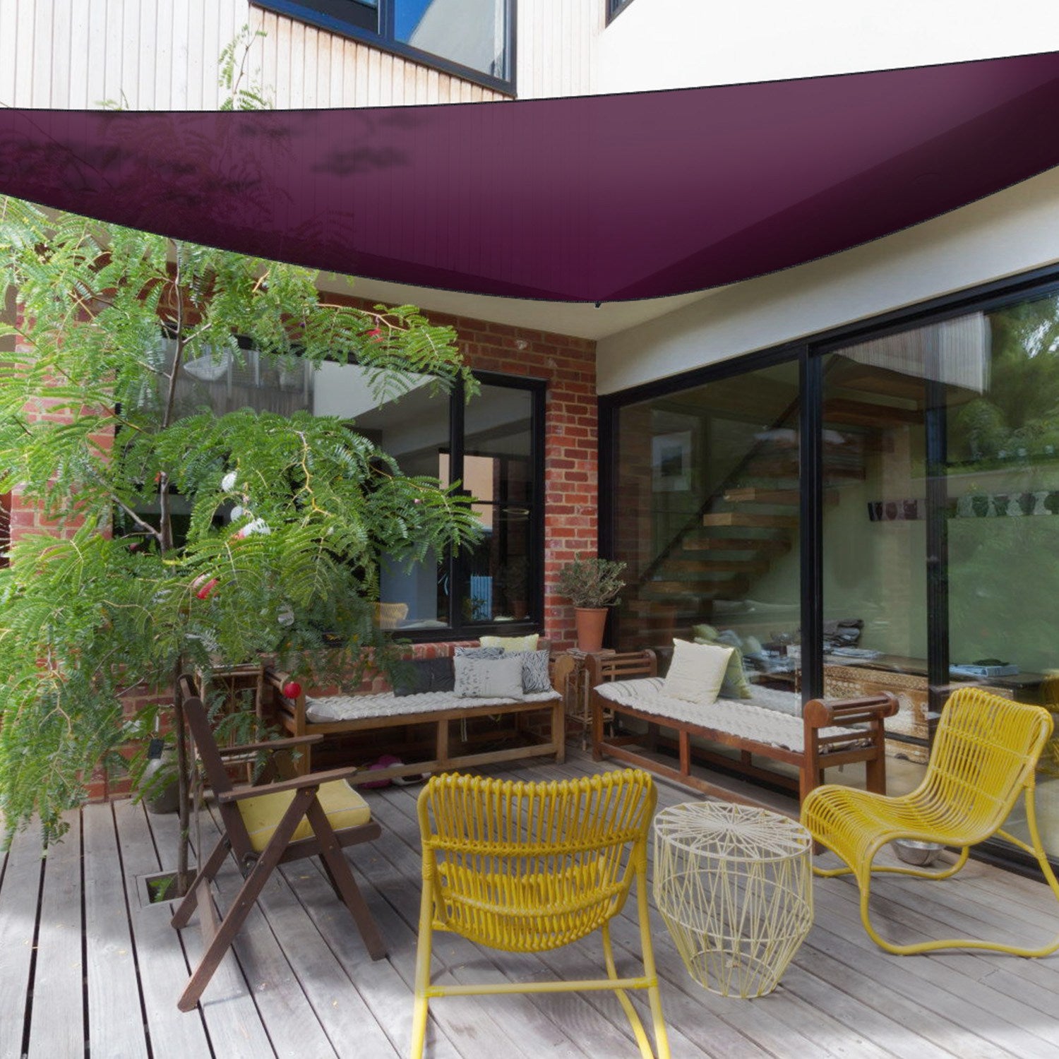 1Pc Shade Sail Patio Cover Shade Canopy Camping Sail Awning Sail Sunscreen Shelter Triangle Cover for Kindergarten Playground Outdoor