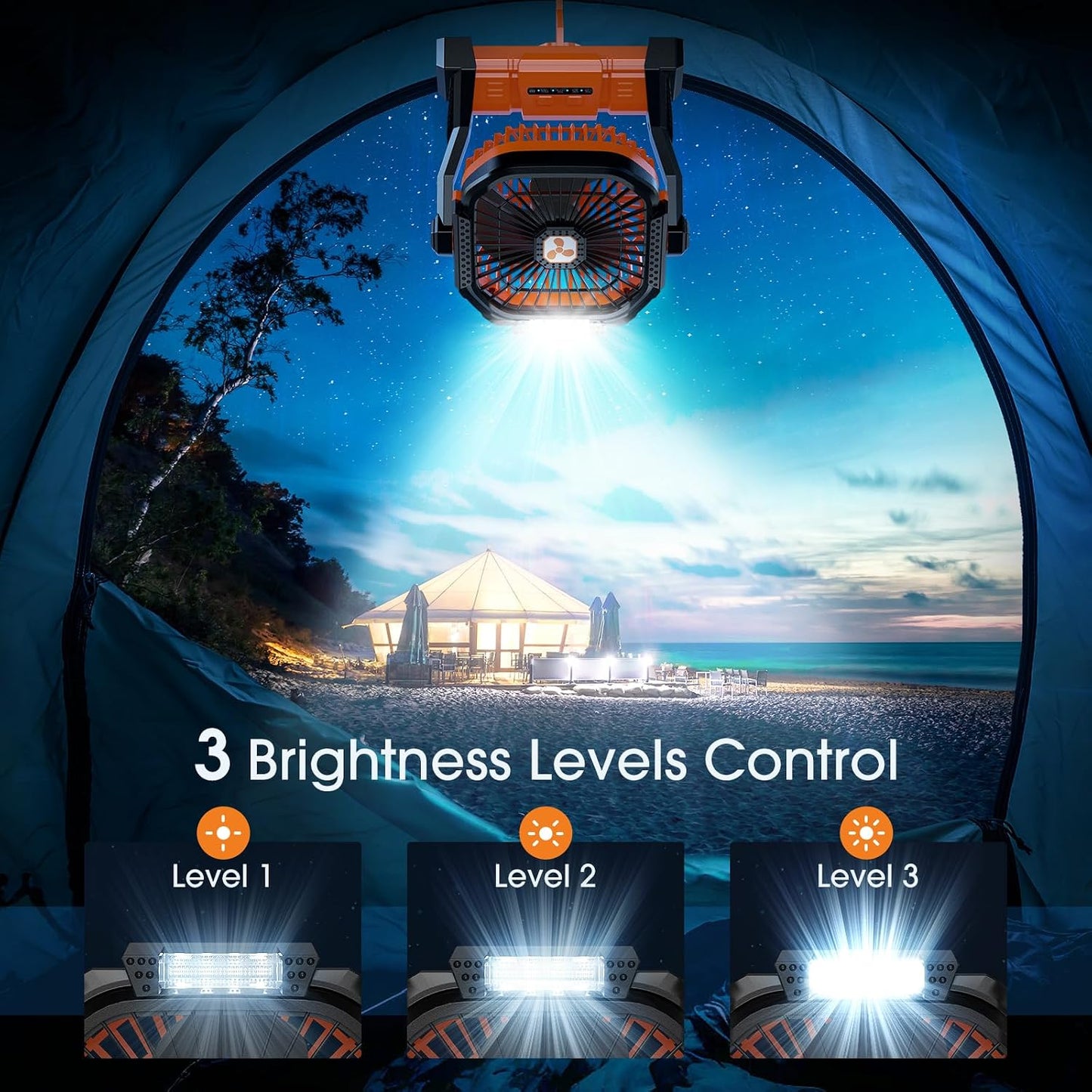 270 degree rotating fan head adjustment