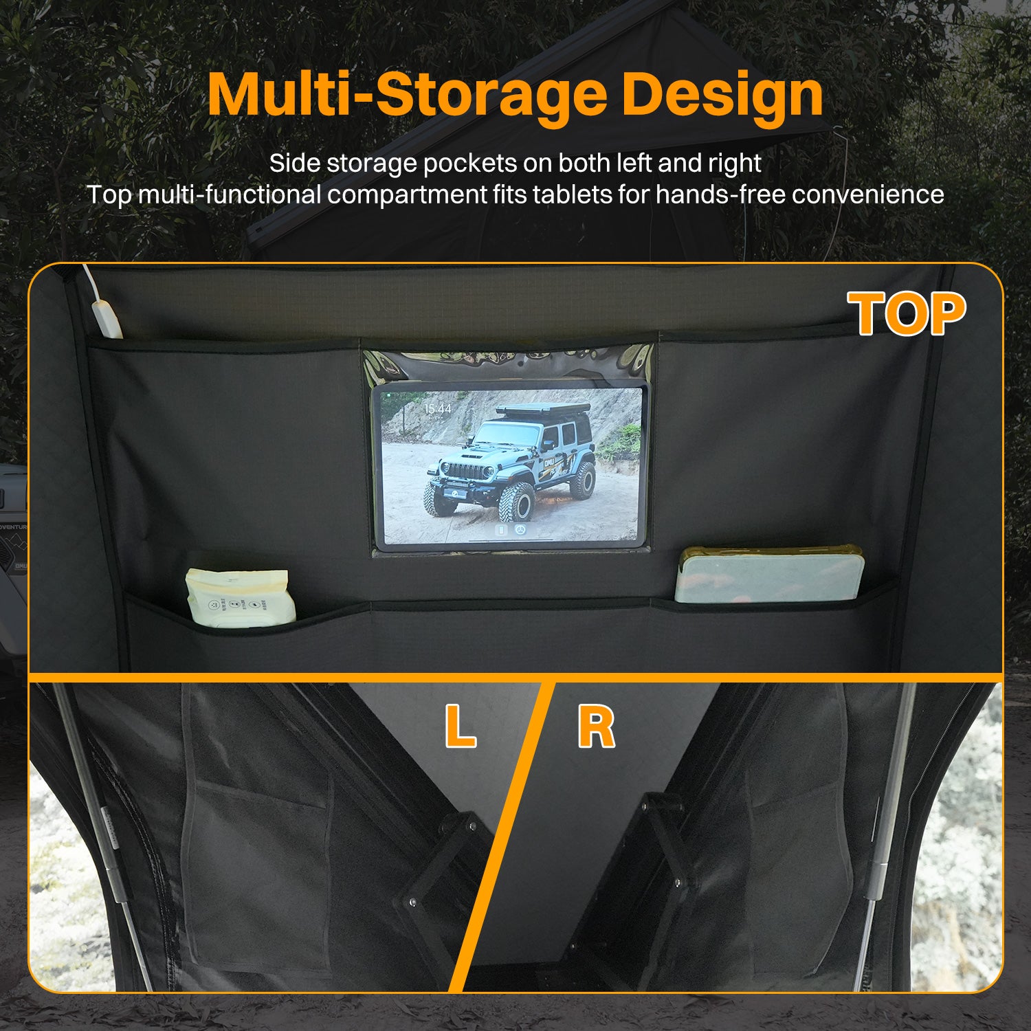 Roof Top Tent Hardshell Rooftop Tent for Van SUV Truck Car Overland Tent Camping for 2-3 Person with Ladder